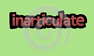 INARTICULATE writing vector design on a green background