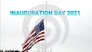 Inauguration day 2021 video of American Flag half mast