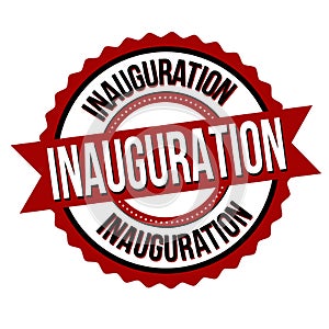 Inauguration label or sticker photo