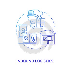 Inbound logistics concept icon