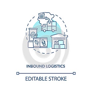 Inbound logistics concept icon