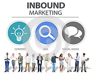 Inbound Marketing Commerce Content Social Media Concept photo