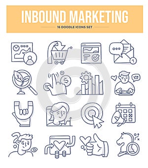 Inbound Marketing Doodle Icons