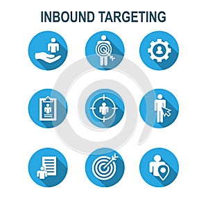 Inbound Marketing Icons with targeting imagery to show buyers & customers