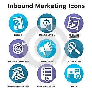 Inbound Marketing Vector Icon Set