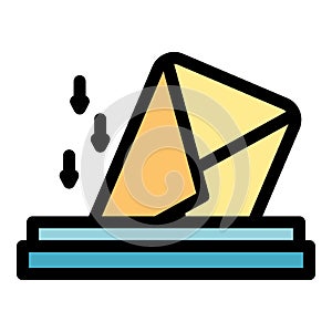 Inbox envelope icon color outline vector