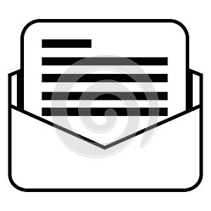 Inbox icon. File document icon. Simple Stroked document icon photo