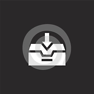 inbox icon. Filled inbox icon for website design and mobile, app development. inbox icon from filled dialogue assests collection