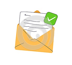 Inbox mail concept. New message notification, letter in online envelope. Newsletter in mailbox. E-mail marketing photo