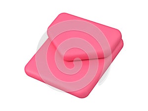 Inbox message chat button pink envelope internet notification realistic 3d icon vector