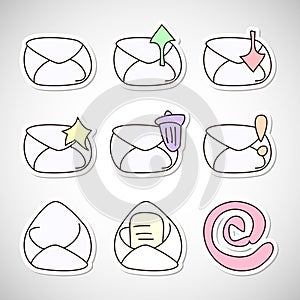 Inbox and outbox mail icons