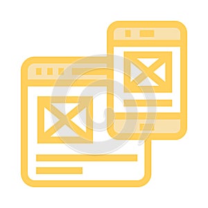 Inbox sharing color line icon