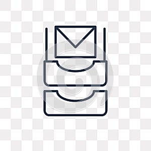 Inbox vector icon isolated on transparent background, linear Inbox transparency concept can be used web and mobile