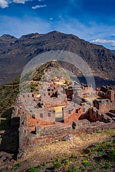 Inca archeological ruins of Pisac in the Sacred Valley