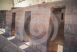 Inca Chambers at Coricancha Sun Temple in Cuzco, Peru