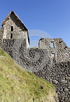 Inca house at Machu Picchu, Peru.