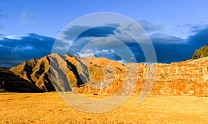 Inca Palace ruins in Chinchero, Cuzco, Peru