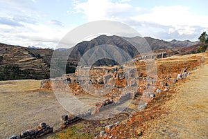 Inca Palace ruins in Chinchero, Cuzco, Peru