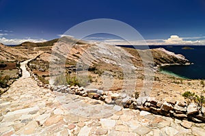 Inca ruins, Isla del Sol, Titicaca lake, Bolivia