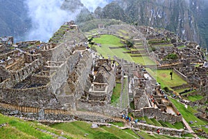 The Inca ruins of Machu Picchu, UNESCO World Heritage Site in Cusco Region, Urubamba Province, Peru