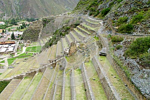 Inca ruins Ollantaytambo terraces, Peru