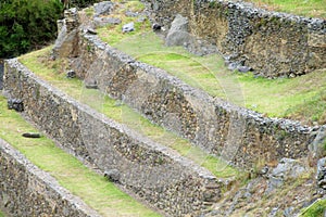 Inca ruins Ollantaytambo terraces, Peru photo