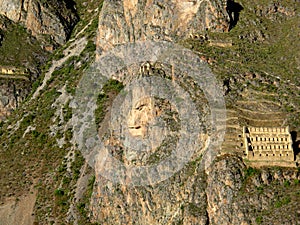 Inca ruins Ollantaytambo, Urubamba Sacred Valley, Peru, South America