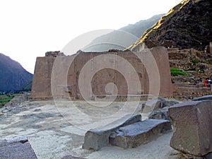 Inca ruins Ollantaytambo, Urubamba Sacred Valley, Peru, South America