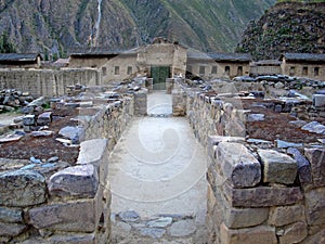 Inca ruins Ollantaytambo, Urubamba Sacred Valley, Peru, South America