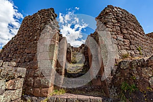 Inca ruins in Pisac. Peru