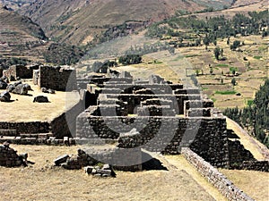 Inca ruins at Pisac in the Sacred Valley, Peru