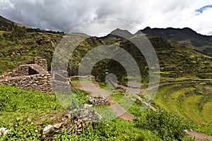 Inca ruins of Pisaq, Sacred Valley in Peru, South America