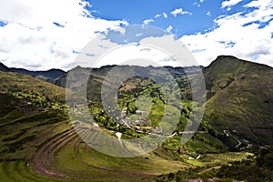 Inca ruins of Pisaq, Sacred Valley in Peru, South America