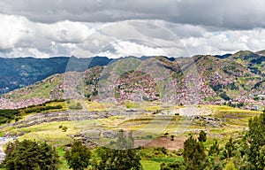 Inca ruins at Sacsayhuaman in Cusco, Peru