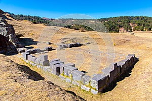 Inca Ruins - Saqsaywaman, Peru, South America. Archaeological complex, Cuzco. Example of polygonal masonry