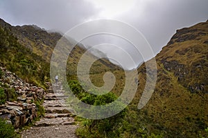 Inca stairs leading through the Inca trail