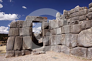 Inca stone wall in Cuzco, Peru