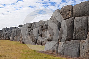 Inca stone walls at the Sacsayhuaman archaeological site. Cusco Cuzco, Peru