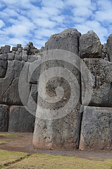 Inca stone walls at the Sacsayhuaman archaeological site. Cusco Cuzco, Peru