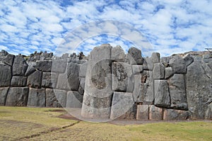 Inca stone walls at the Sacsayhuaman archaeological site. Cusco Cuzco, Peru