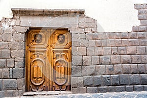 Inca Stonework and Wooden Door photo