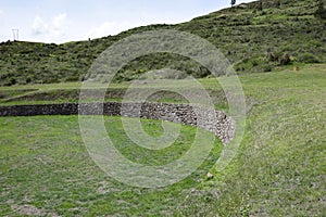 Inca terraces of Moray. Each level has its own microclimate. Moray is an archaeological site near the Sacred Valley