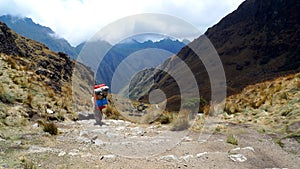 Inca Trail in Andes Mountains of Peru