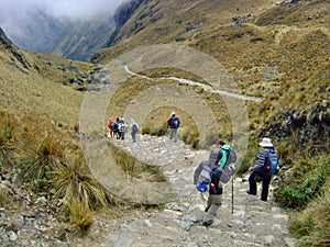 Inca trail Cuzco mountain valley