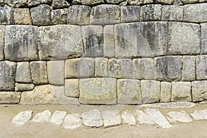 Inca wall in the city Machu-Picchu,Peru