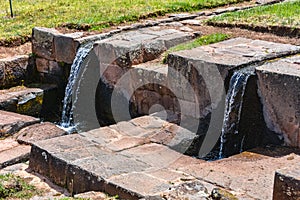 Inca water fountains at the Tipon archaeological site, Cusco, Peru