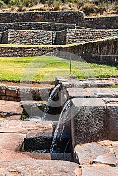 Inca water fountains at the Tipon archaeological site, Cusco, Peru