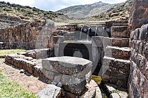 Inca water fountains at the Tipon archaeological site, Cusco, Peru