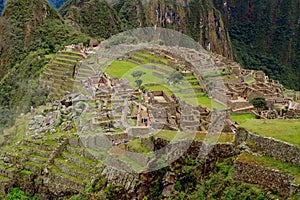 The Incan ruins of Machu Picchu in Peru