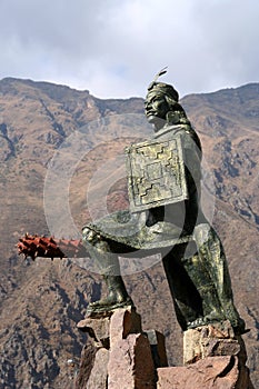 Incan warrior statue photo